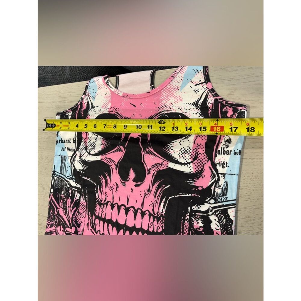 Pink Skull Graphic Racerback Tank Top - Picture 4 of 9